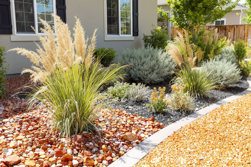 Decorative gravel landscaping in Garden City, Idaho