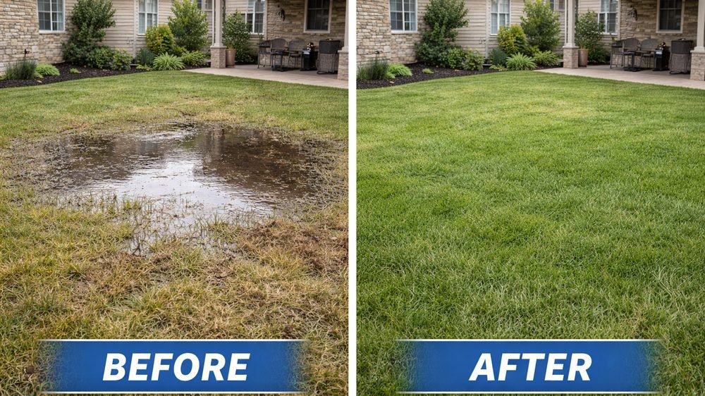 French drain and yard drainage installation by Idaho Sprinkler Repair