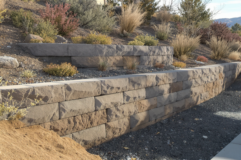 Retaining wall construction in Garden City, Idaho
